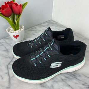 Skechers Summits Turquoise Cool Classic Women's Sneakers Skechers 7W Wide